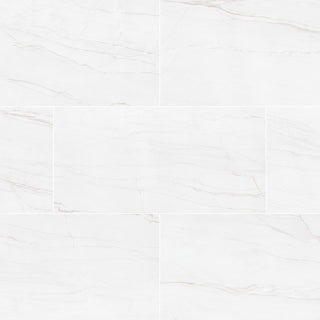 Soft White - 12x24 Kaya Quartzite-Look Polished Smooth Porcelain Tile