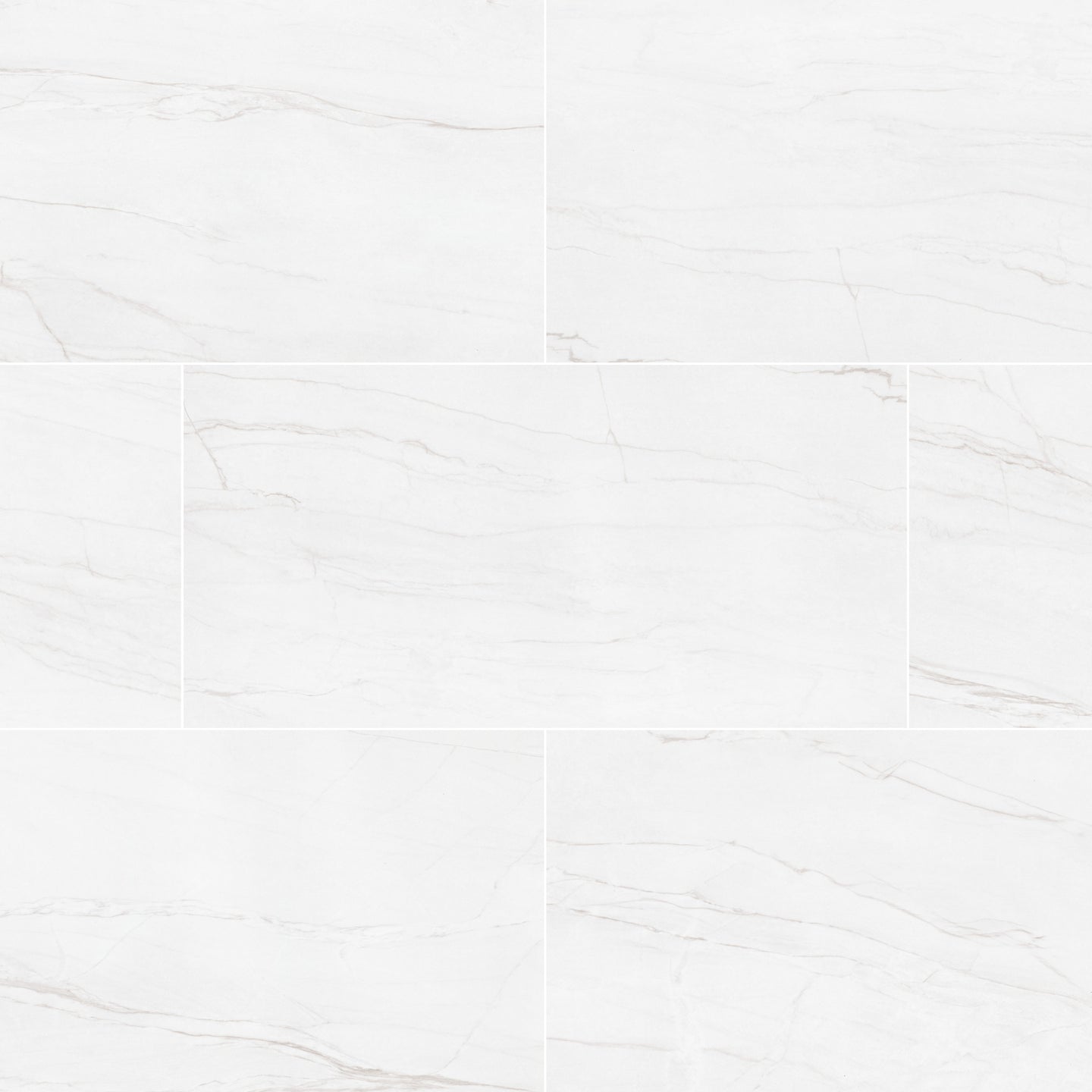 24x48 Kaya Quartzite-Look Polished Smooth Porcelain Tile Soft White