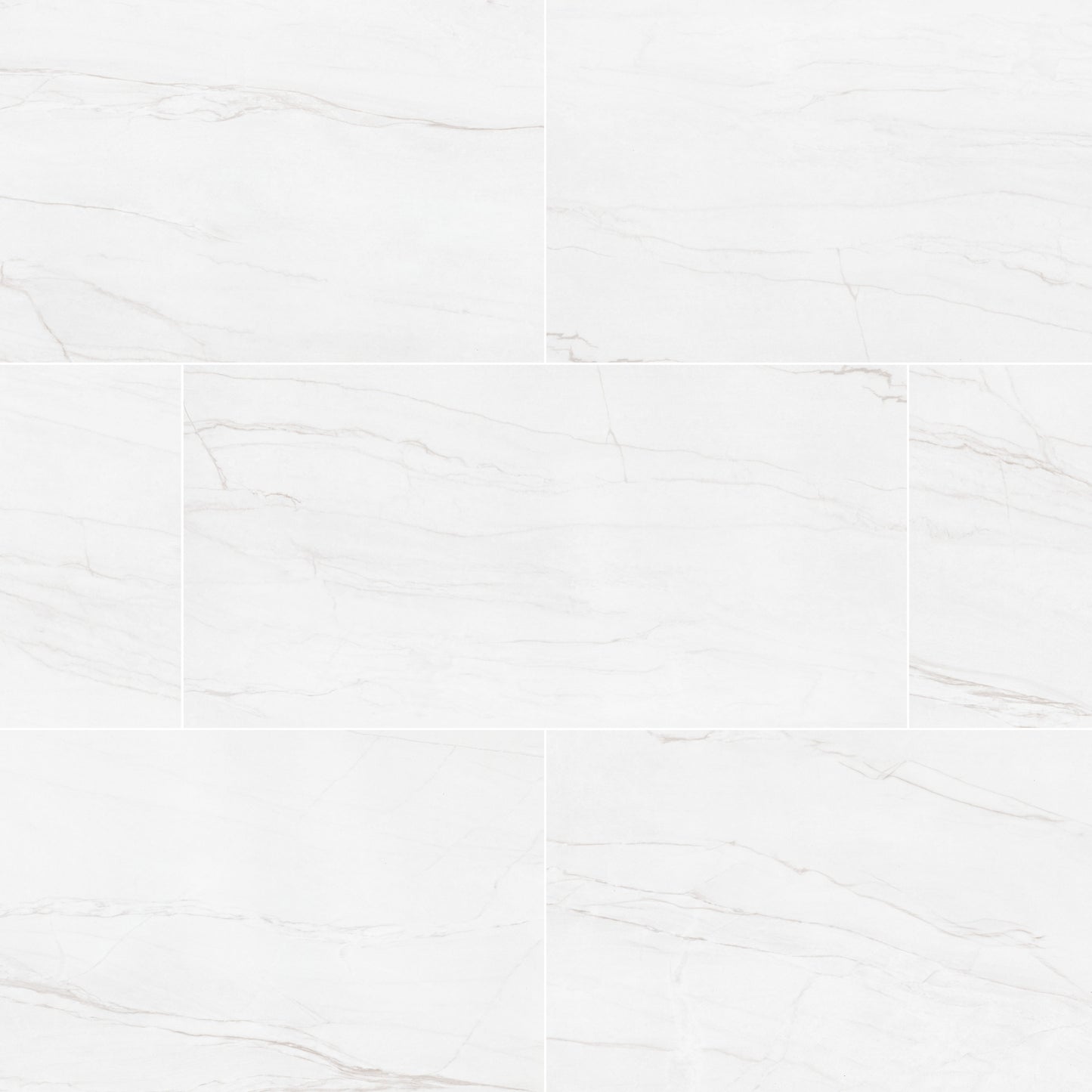 24x48 Kaya Quartzite-Look Polished Smooth Porcelain Tile Soft White