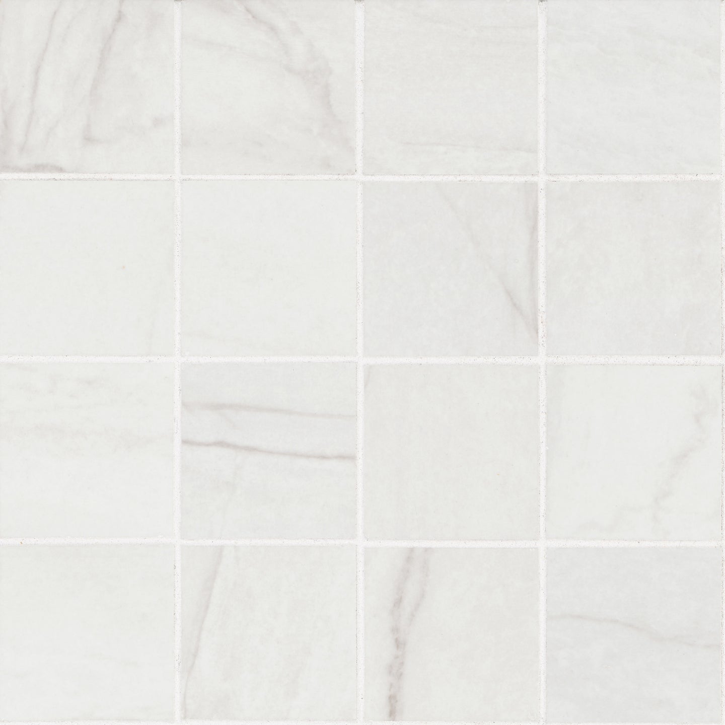 3X3 Kaya Mosaic Quartzite-Look Matte Smooth Porcelain Tile Soft White