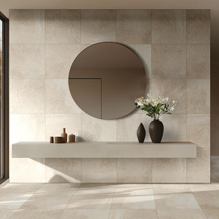 Cream Beige - 20x20 Legend Stone-Look Matte Textured Porcelain Tile