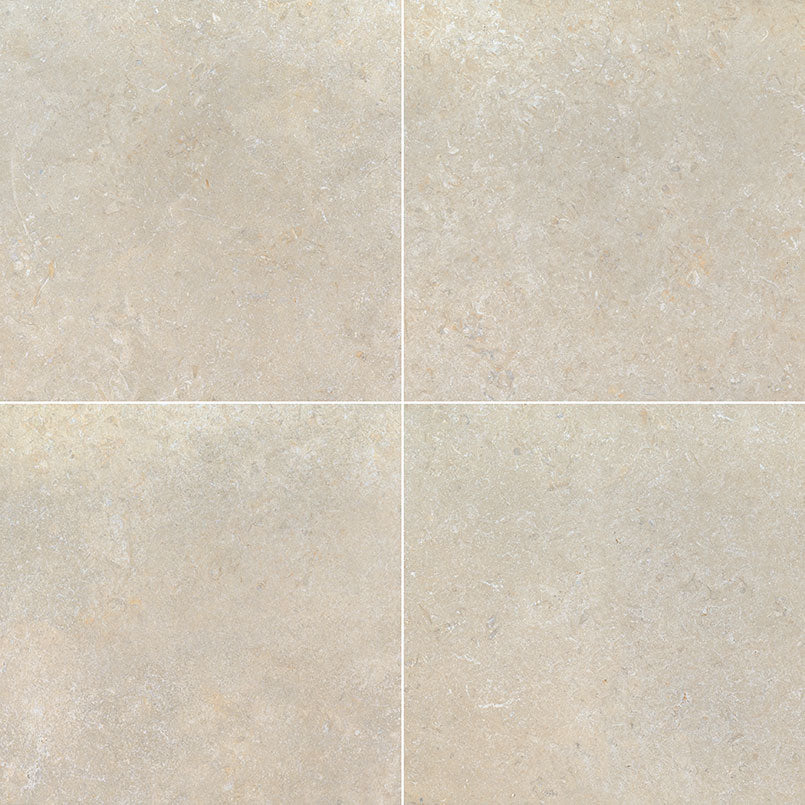 24x24 Livingstyle Stone-Look Matte Smooth Porcelain Tile Pearl White