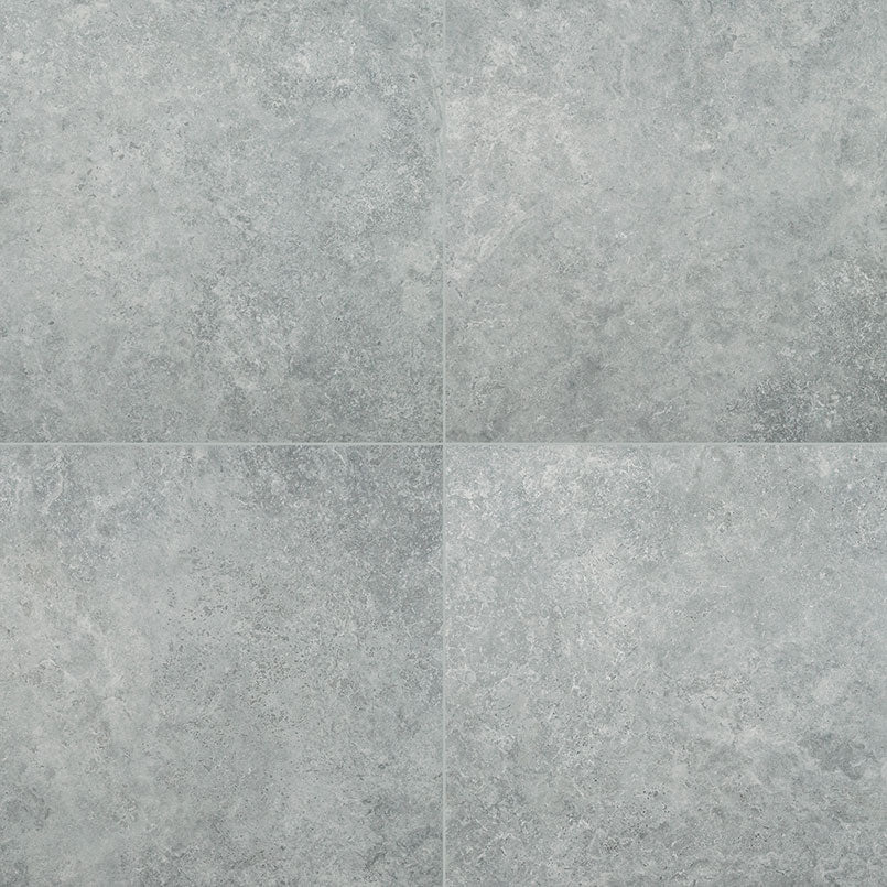 24x24 Lunar Stone-Look Matte Textured Porcelain Tile Soft Grey