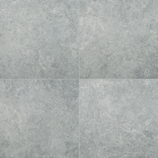 24x24 Lunar Stone-Look Matte Textured Porcelain Tile Soft Grey