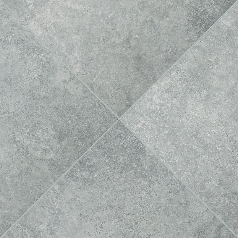 24x24 Lunar Stone-Look Matte Textured Porcelain Tile Soft Grey