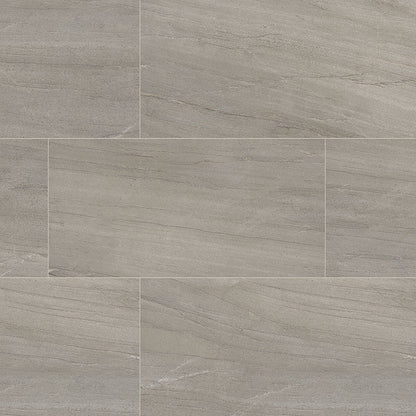 24x48 Malahari Stone-Look Lapato Textured Porcelain Tile Warm Grey