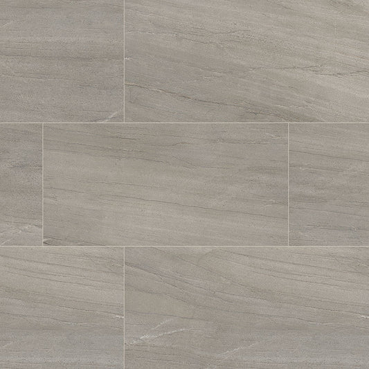 24x48 Malahari Stone-Look Lapato Textured Porcelain Tile Warm Grey