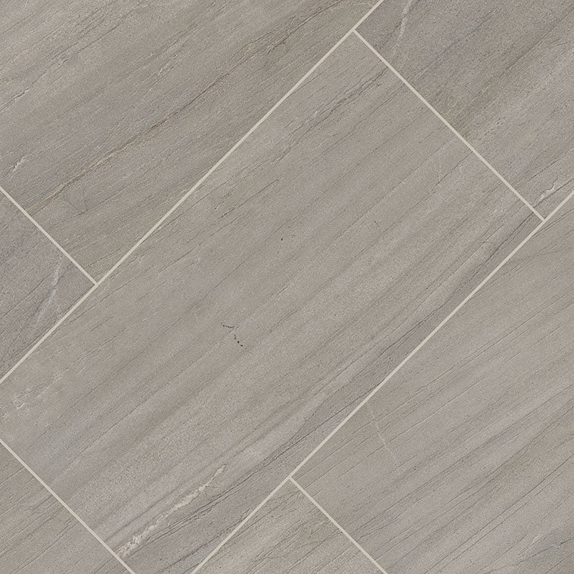 24x48 Malahari Stone-Look Lapato Textured Porcelain Tile Warm Grey