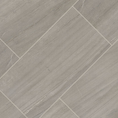 24x48 Malahari Stone-Look Lapato Textured Porcelain Tile Warm Grey