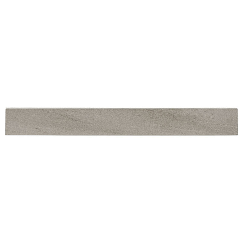 3x24 Malahari Bullnose Stone-Look Lapato Textured Porcelain Tile Warm Grey