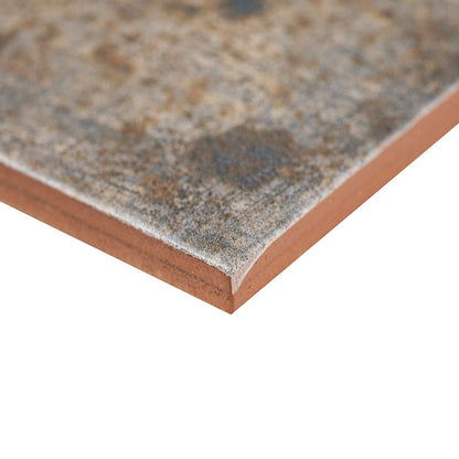 4x12 Marza Rustic Mixed-Color Glossy Textured Ceramic Tile Brown Bronze