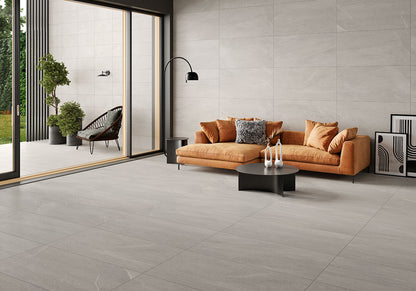 12x24 Maven Stone-Look Matte Smooth Porcelain Tile Soft White