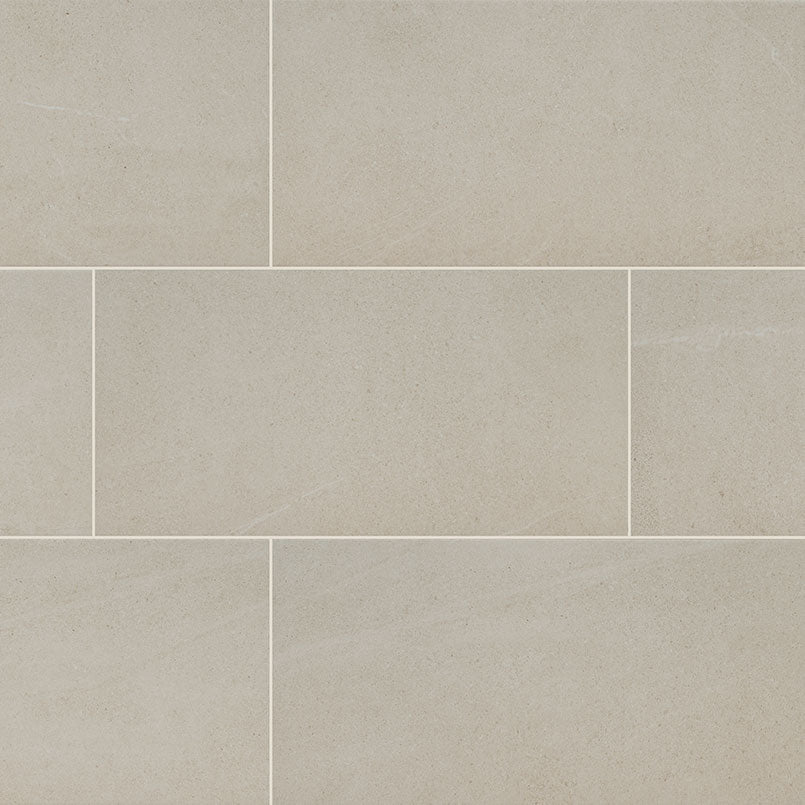 12x24 Maven Stone-Look Matte Smooth Porcelain Tile Soft Beige