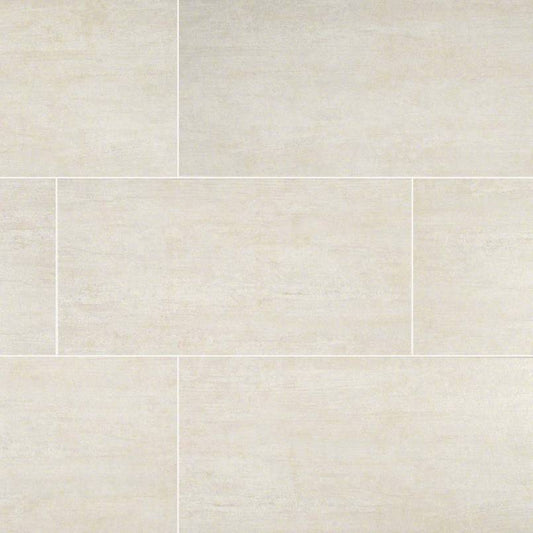12x24 Metropolis Stone-Look Matte Smooth Porcelain Tile Cream Beige