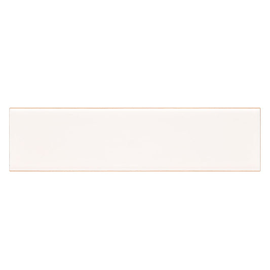 2x8 Metro Bullnose Solid-Color Glossy Smooth Ceramic Tile Soft White