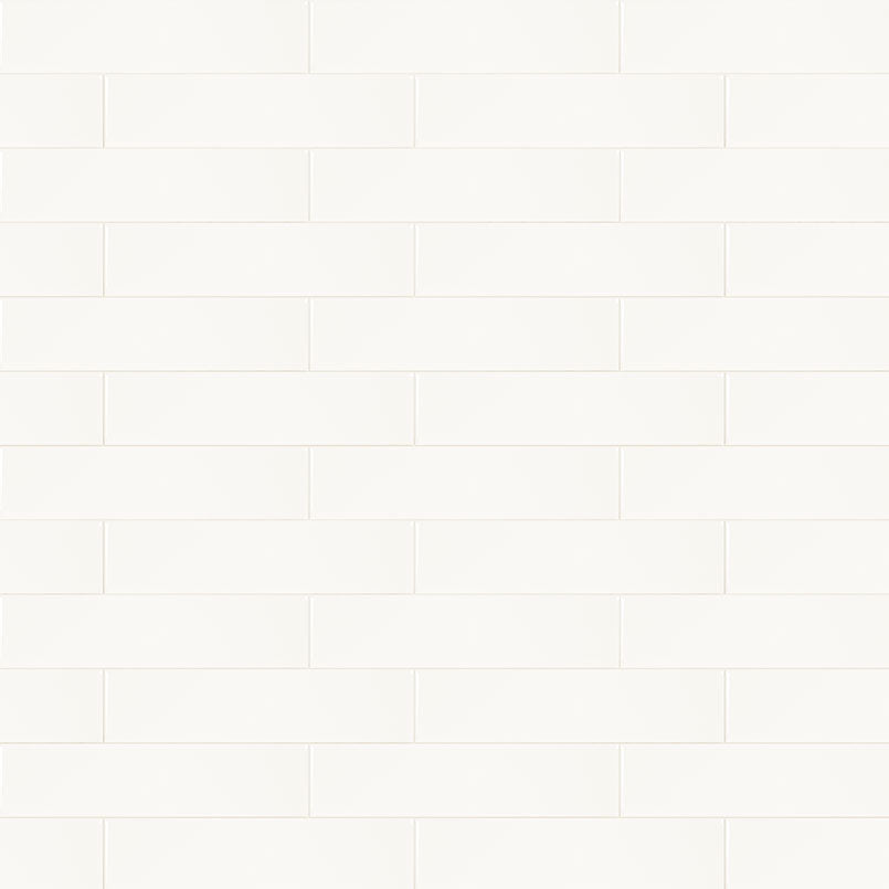 2x8 Metro Solid-Color Glossy Smooth Ceramic Tile Soft White