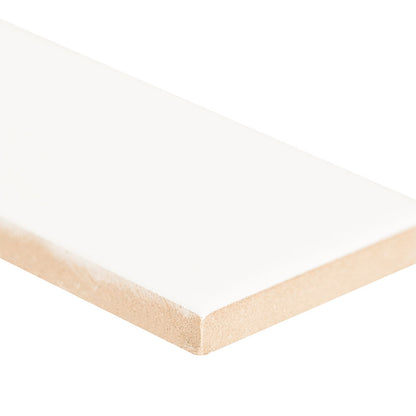 2x8 Metro Solid-Color Glossy Smooth Ceramic Tile Soft White