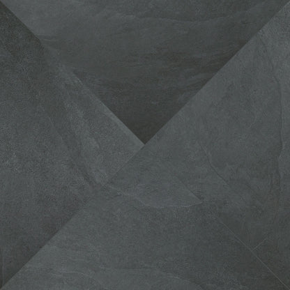 24x24 Legions Stone-Look Matte Textured Porcelain Tile Charcoal Black