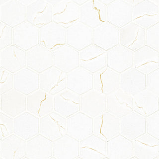2x2 Miraggio Hexagon Mosaic Marble-Look Matte Smooth Porcelain Tile