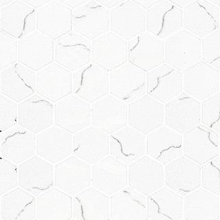 2x2 Miraggio Hexagon Mosaic Marble-Look Matte Smooth Porcelain Tile
