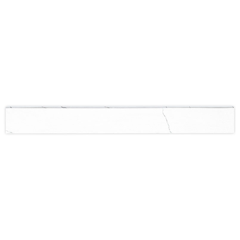 3x24 Miraggio Bullnose Marble-Look Matte Smooth Porcelain Tile Soft White