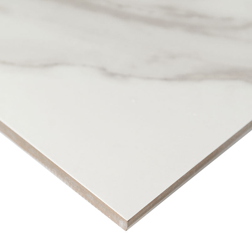 35x35 Monza Marbello Marble-Look Matte Smooth Porcelain Tile Soft White