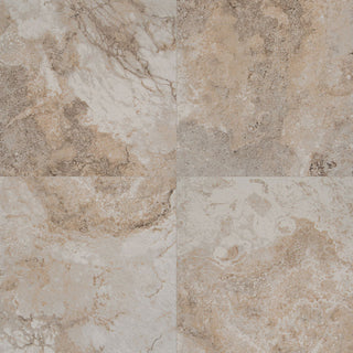 Warm Beige - 12x12 Napa Travertine-Look Matte Textured Ceramic Tile