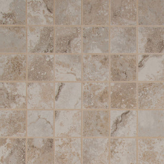 2x2 Napa Mosaic Travertine-Look Matte Textured Ceramic Tile