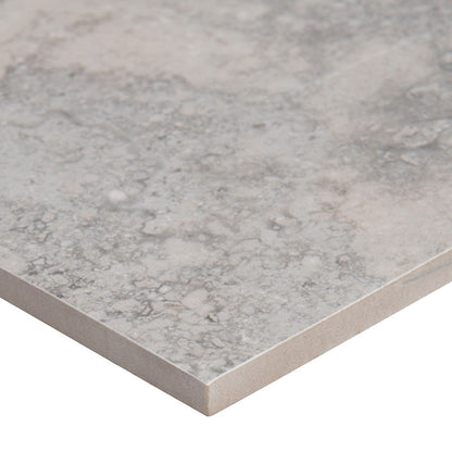 12x12 Napa Stone-Look Matte Textured Ceramic Tile Soft Grey