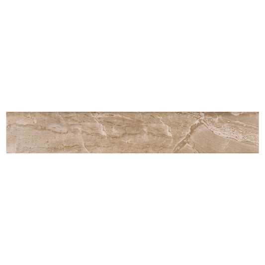 3x18 Onyx Bullnose Stone-Look Matte Smooth Porcelain Tile Warm Brown