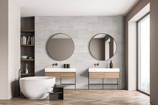 Soft Ivory - 12x24 Oxide Stone-Look Matte Smooth Porcelain Tile