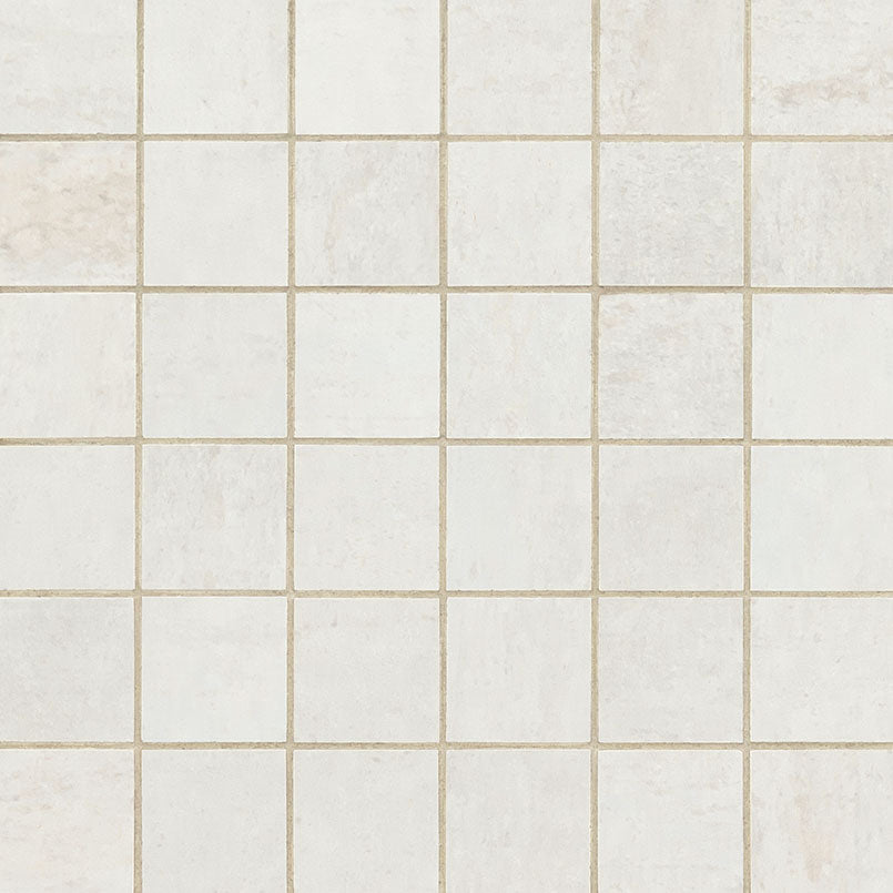 2x2 Oxide Mosaic Stone-Look Matte Smooth Porcelain Tile Soft Ivory