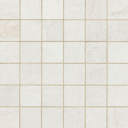 2x2 Oxide Mosaic Stone-Look Matte Smooth Porcelain Tile Soft Ivory