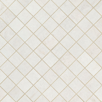 2x2 Oxide Mosaic Stone-Look Matte Smooth Porcelain Tile Soft Ivory