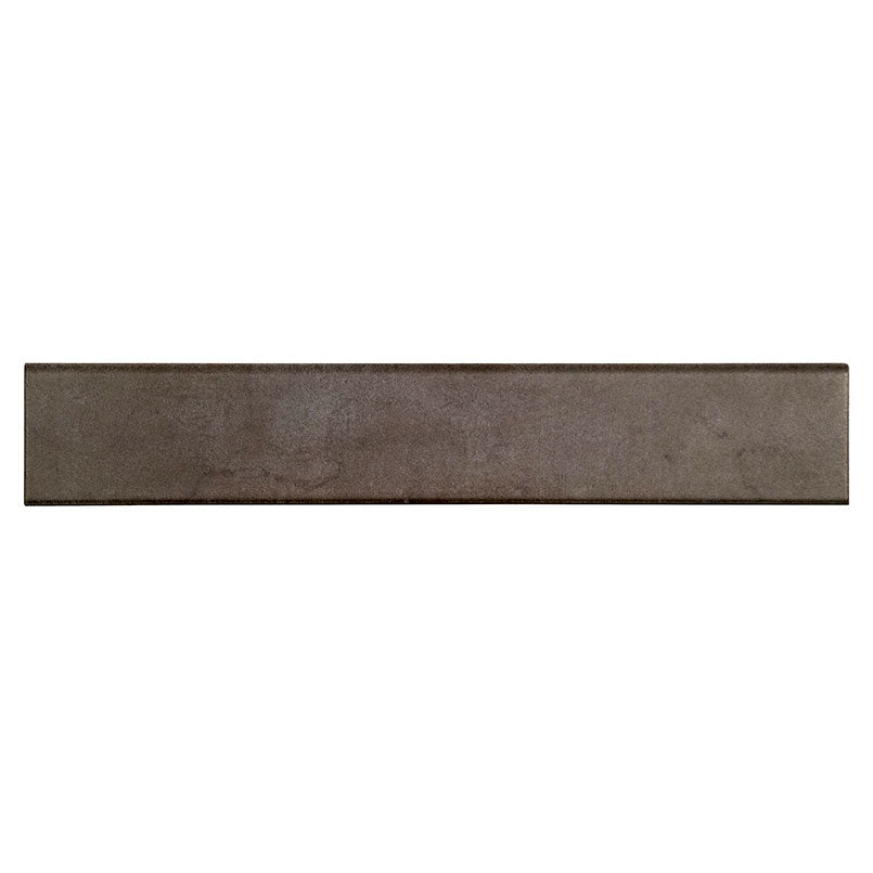 3x18 Oxide Bullnose Solid-Color Matte Smooth Porcelain Tile Charcoal Brown