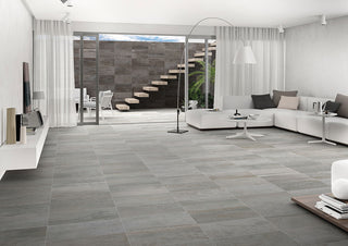 Charcoal Grey - 12x24 Oxide Concrete-Look Matte Textured Porcelain Tile