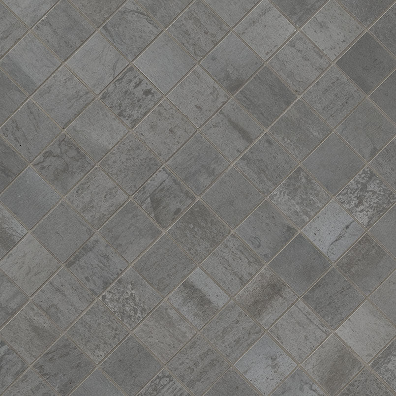 2x2 Oxide Mosaic Concrete-Look Matte Textured Porcelain Tile Charcoal Grey