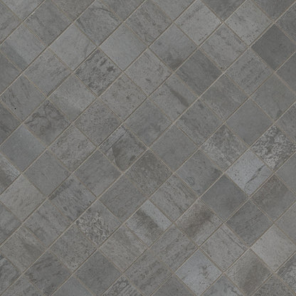 2x2 Oxide Mosaic Concrete-Look Matte Textured Porcelain Tile Charcoal Grey