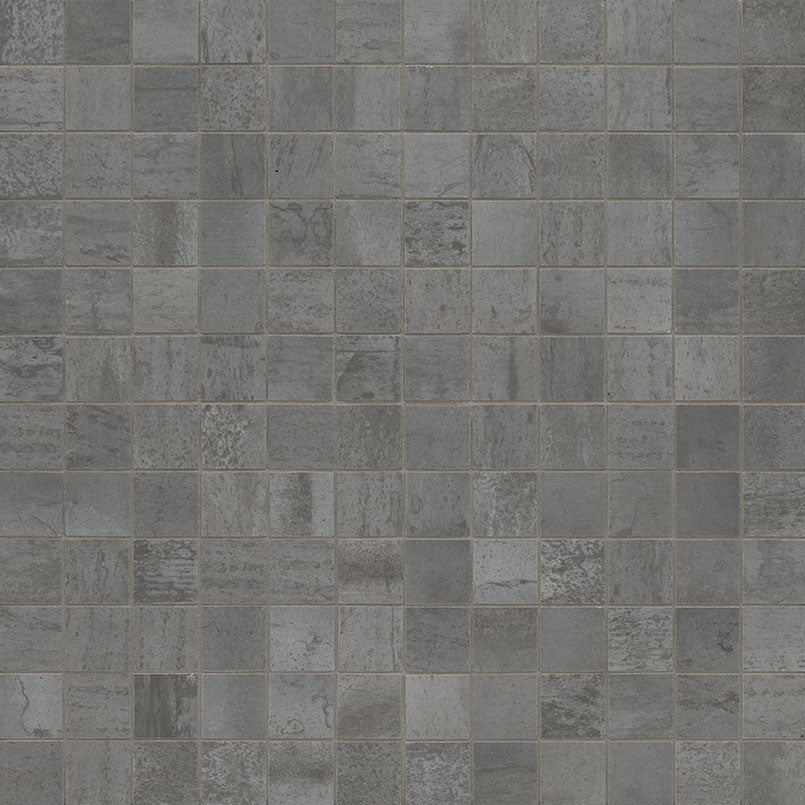 2x2 Oxide Mosaic Concrete-Look Matte Textured Porcelain Tile Charcoal Grey