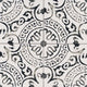 8x8 Kenzzi Pal Moroccan Encaustic-Look Matte Smooth Porcelain Tile Black Ivory