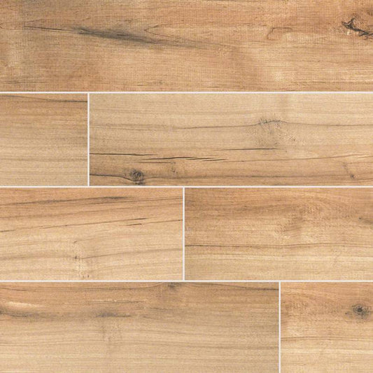6x36 Palmetto Wood-Look Matte Smooth Porcelain Tile Light Brown