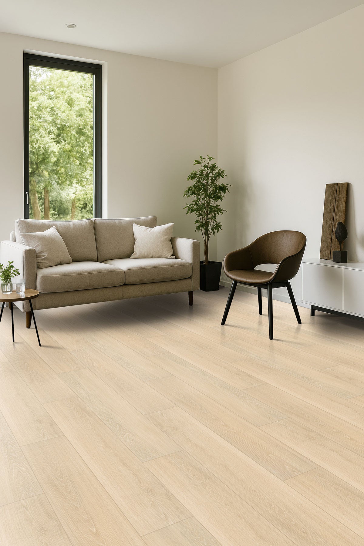 10x60 Placero Wood-Look Matte Smooth Porcelain Tile Warm Beige