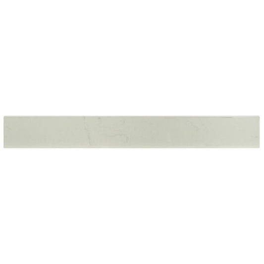 Soft Gray - 3x24 Praia Bullnose Marble-Look Polished Smooth Porcelain Tile