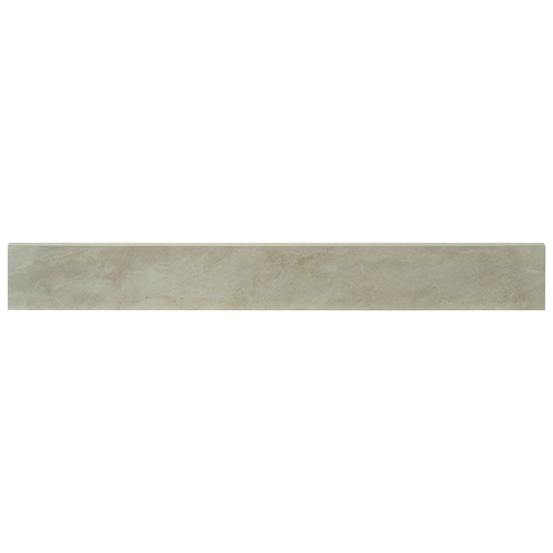 3x24 Praia Bullnose Stone-Look Matte Smooth Porcelain Tile Warm Taupe