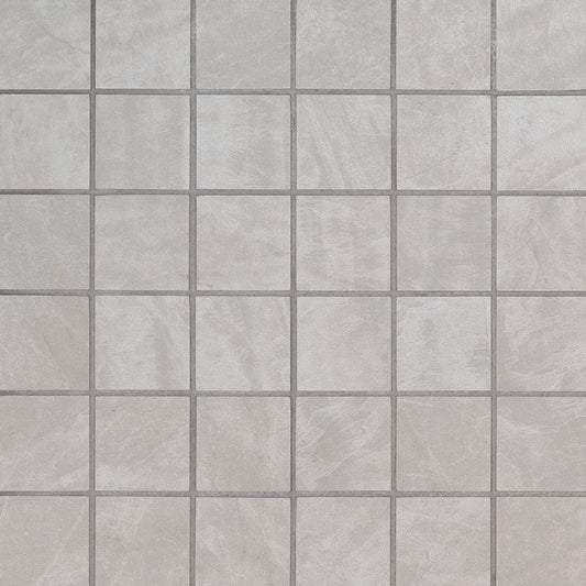 2x2 Praia Mosaic Stone-Look Matte Smooth Porcelain Tile Light Gray