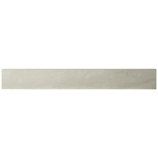 3x24 Praia Bullnose Stone-Look Matte Smooth Porcelain Tile Soft Gray