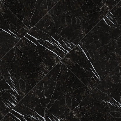 12x24 Regallo Midnight Marble-Look Matte Smooth Porcelain Tile Jet Black