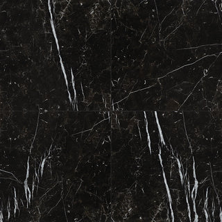 Jet Black - 24x24 Regallo Marble-Look Matte Smooth Porcelain Tile