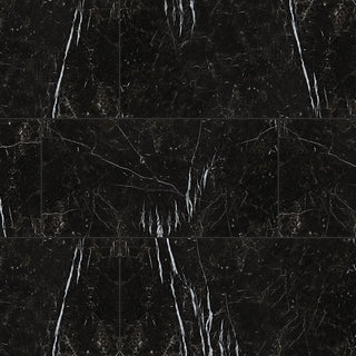Jet Black - 24x48 Regallo Midnight Marble-Look Matte Smooth Porcelain Tile