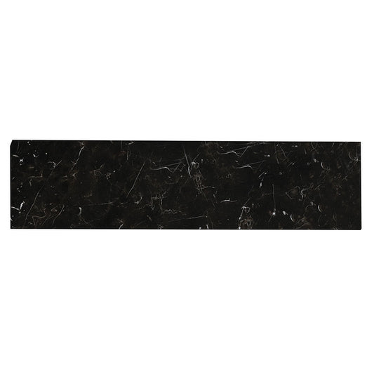 3x24 Regallo Midnight Bullnose Marble-Look Matte Smooth Porcelain Tile Jet Black